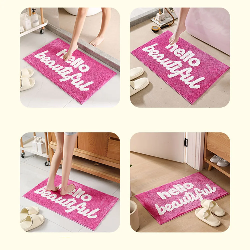 

Hello Beautiful 20 by 30 Inch Bath Mat Soft Plush 900gsm Polyester NonSlip Rug for Bathroom Bedroom and Balcony