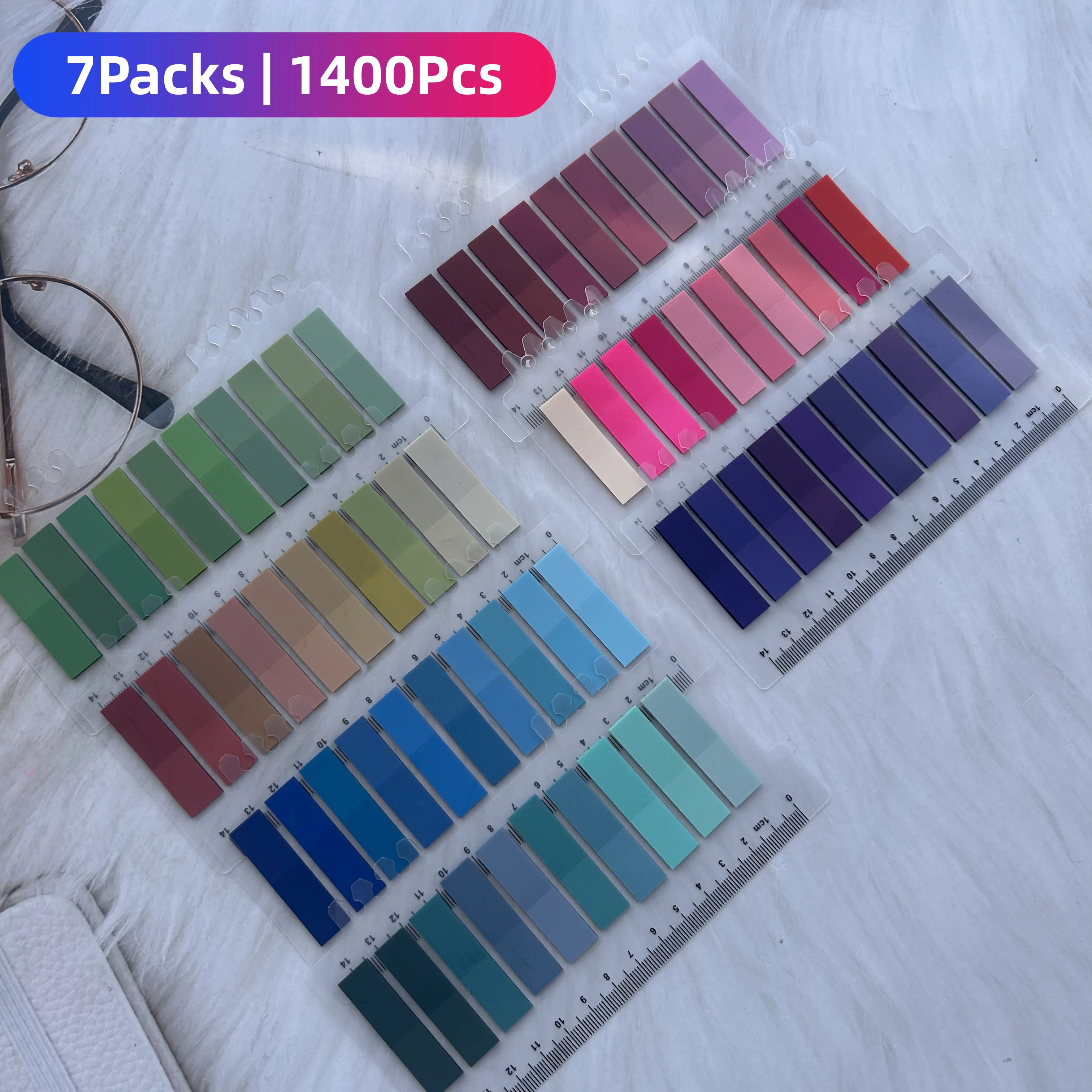 

1400 листов прозрачных липких заметок, самоклеящихся маркеров для страниц и книжных вкладок для чтения аннотаций, индекса, блокнотов для заметок