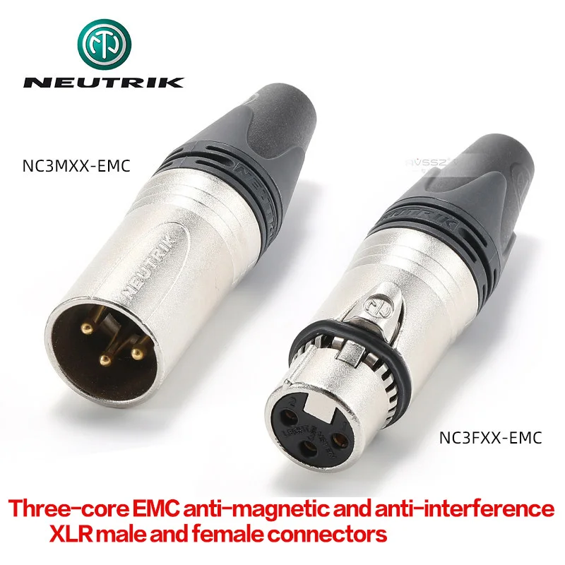 

NEUTRIK NC3MXX-HE Velour Chromium 3 Pin XLR Male/Female Connector High Temp Resistant Audio Plug Gold Pin