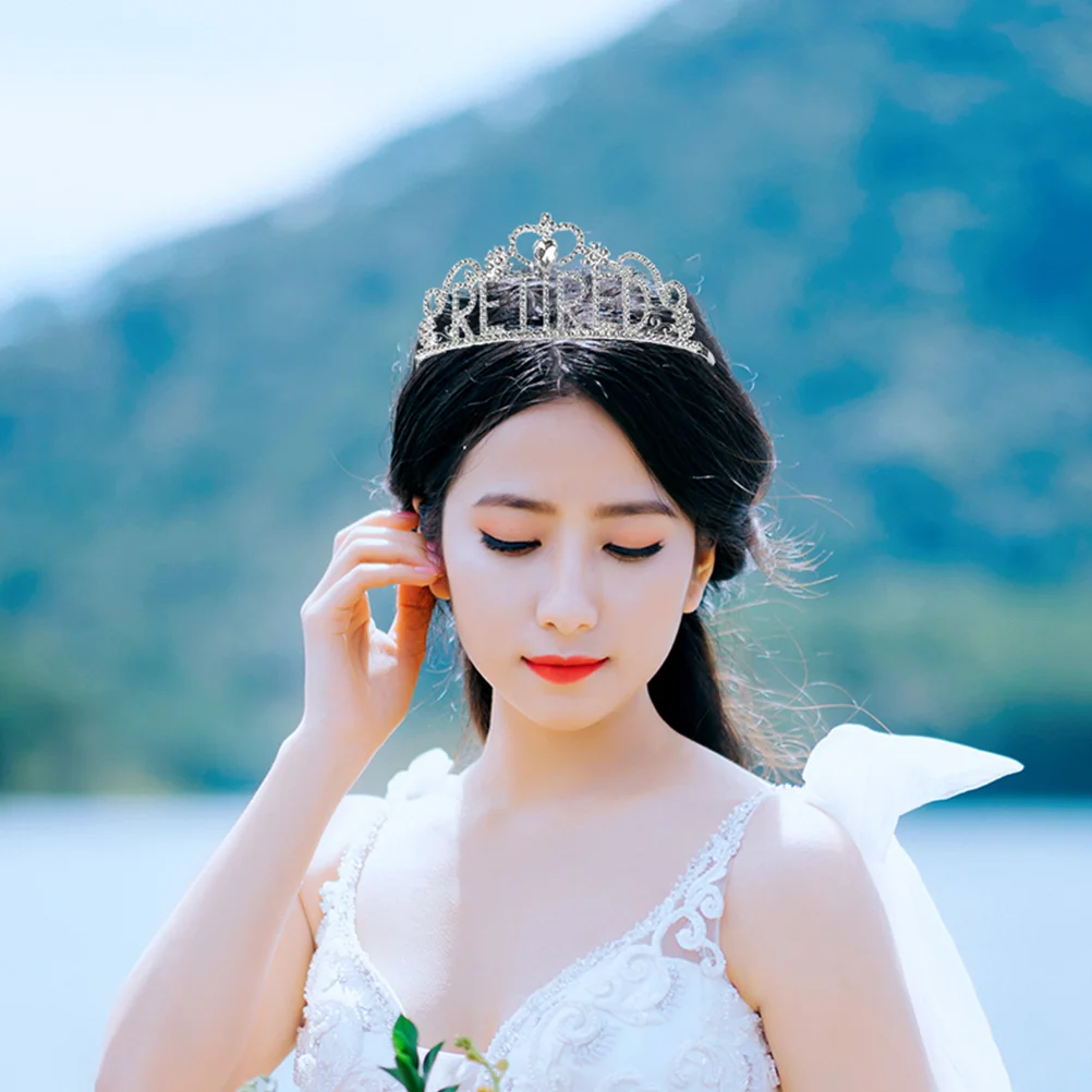 

1Set Women Sash and Crown Comfortable Lightweight Hairband Retired Party Decorations Sparkling Rhinestone