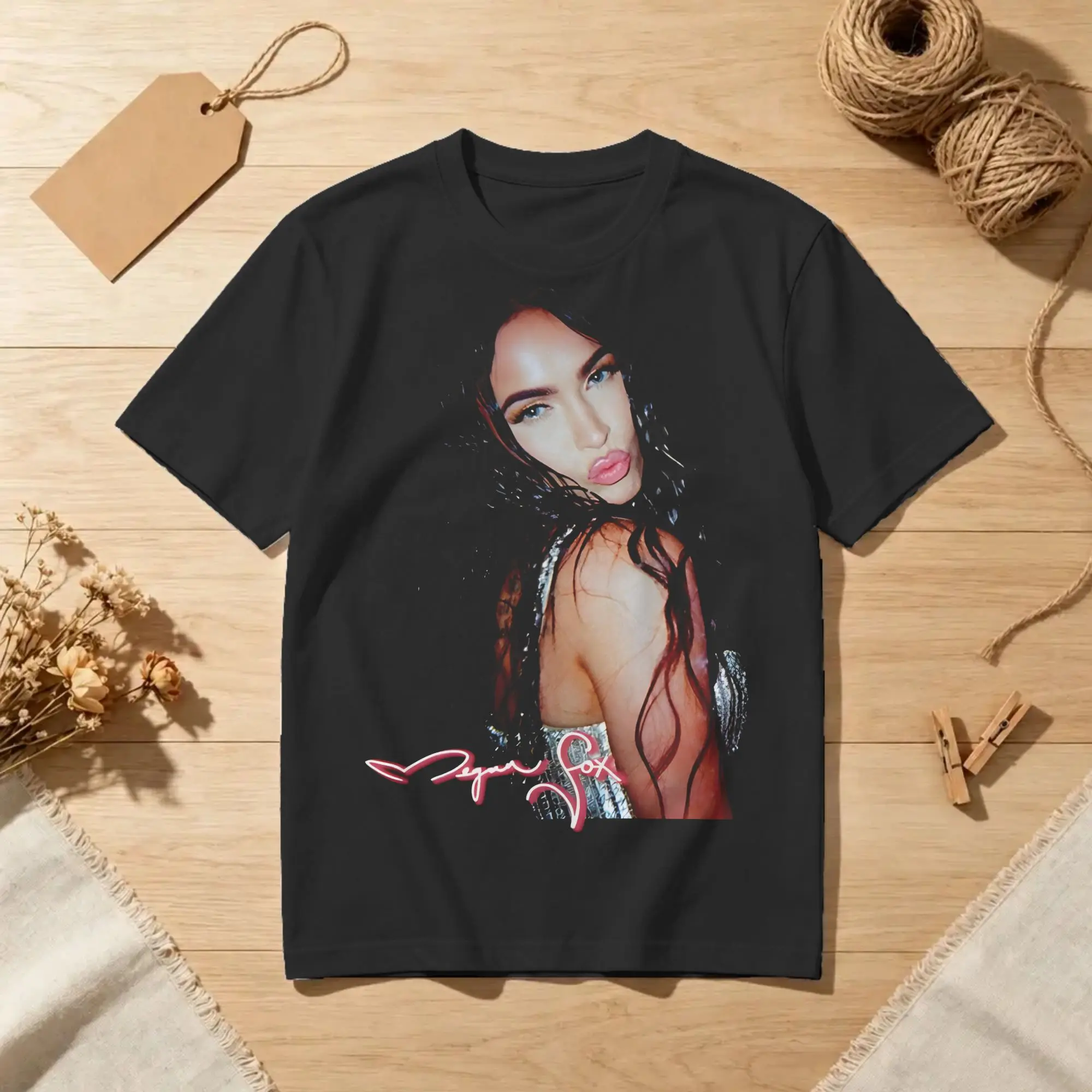 Camisetas Megan Fox Slay, para homens e mulheres, estilo hipster, em algodão, com gola redonda e manga curta, roupas plus size.