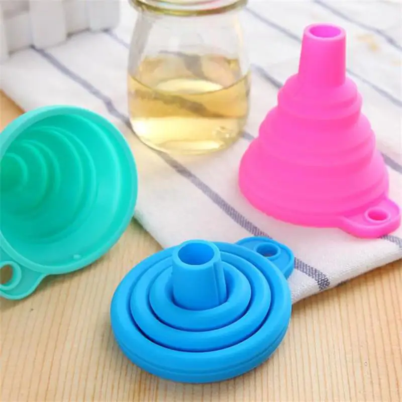 Kitchen Silicone Funnel Foldable Funnel for Filling Water Bottle With Liquid Transfer Portable Oil Pot Funnel Kitchen Gadgets