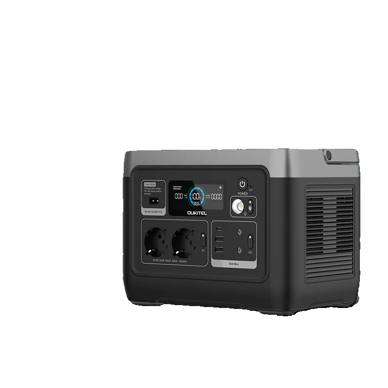 OUKITEL P1001E 1004,8Wh Tragbare Powerstation, 300W AC 600W Spitzenleistung, LiFePO4 8000 Zyklen, 3 Stunden Schnellladung, 200W Solar-Eingang, 10ms USV, Reine Sinuswelle, 230V EU für Camping &