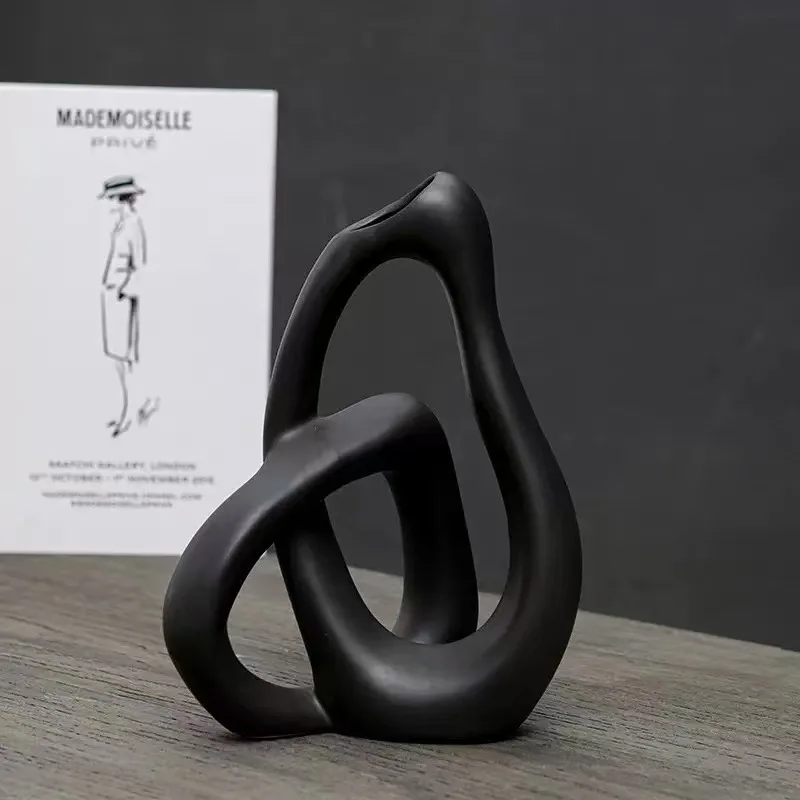 Nordic Ins Style Large Resin Vase Modern Creative TV Cabinet Decor Handmade Dry Flower Arrangement - Image 3