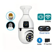 Cámara WIFI con bombilla de 8MP, Zoom de doble lente, vigilancia interior, seguimiento humano, cámaras de Audio bidireccionales inalámbricas, visión nocturna en Color