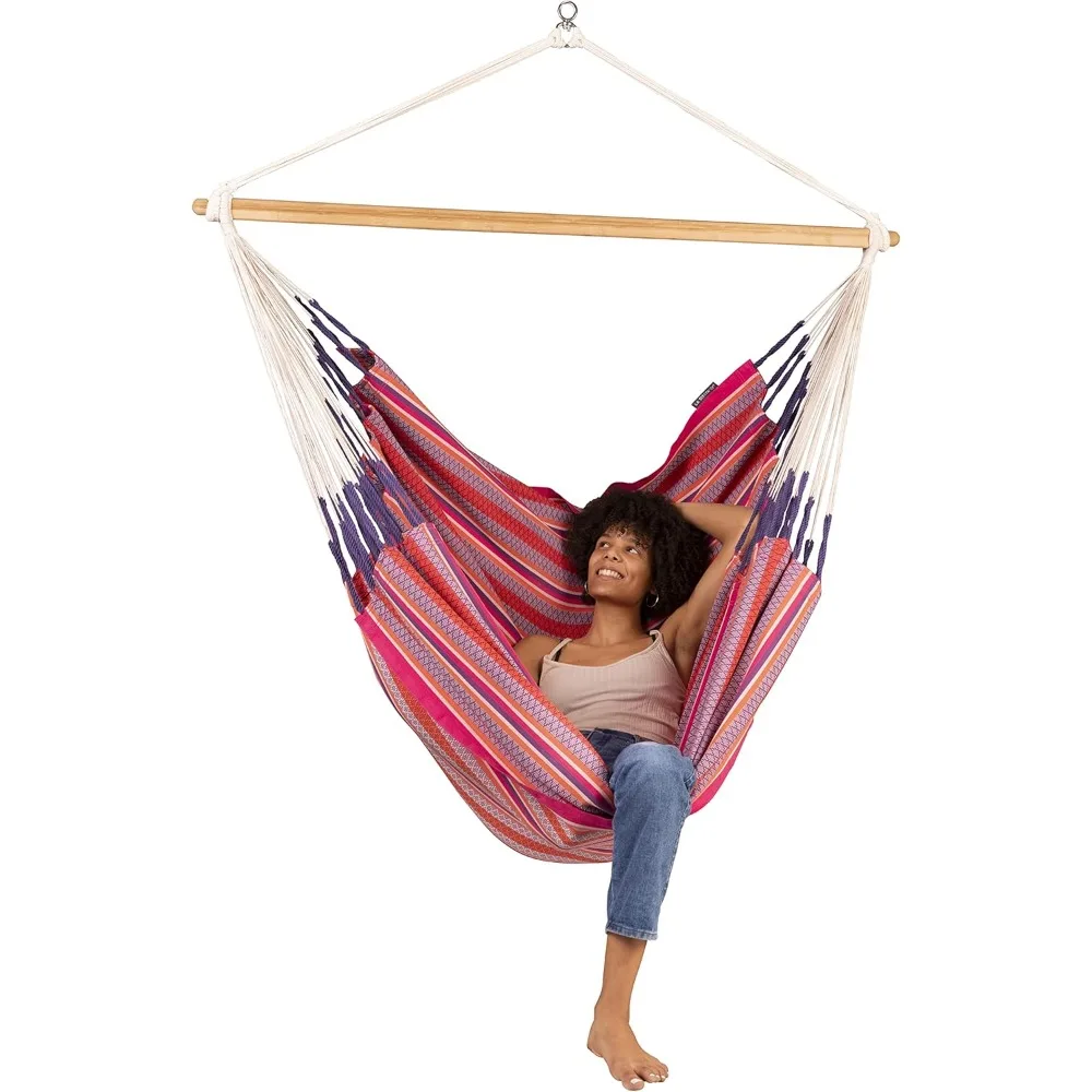 ®   - XL King Habana Chaise hamac en coton - Chaise balançoire hamac - Chaise hamac suspendue pour intérieur extérieur - Chaise suspendue pour lit
