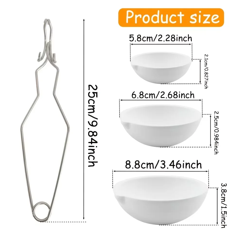 Stainless Steel Gold Melting Bowl Clamping Pliers - High Temperature Resistant Crucible Tongs for Melting Gold, Silver