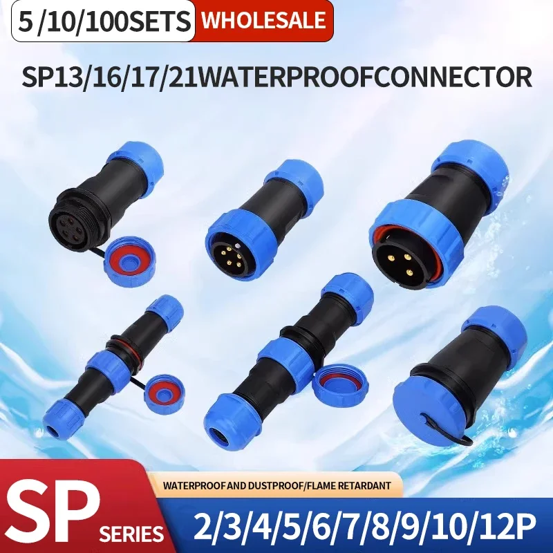 IP68 Aviation Plug And Socket Connector SP/SD13/16/17/20/21 2/3/4/5PIN Male Female Docking Waterproof, Dustproof