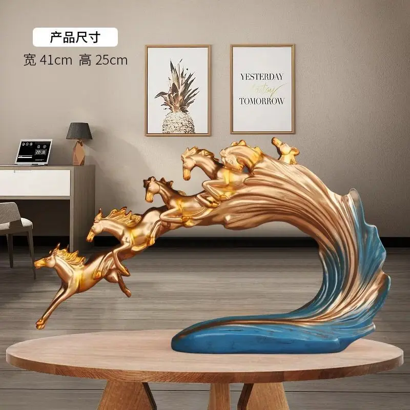 

Resin Horse Sculpture Animal Statue European Style Souvenir Living Room Office Study Desktop Decoration Ornaments Modern