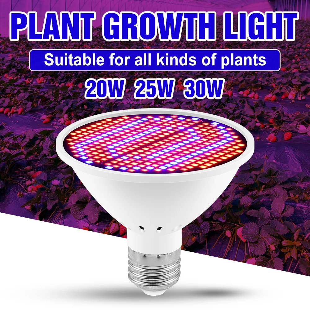 30W LED Grow Light Bulb E27/E26 Full Spectrum Cultivation Lamps For Plant Indoor Growth Box Potted Fruit Fill Lighting AC85-265V