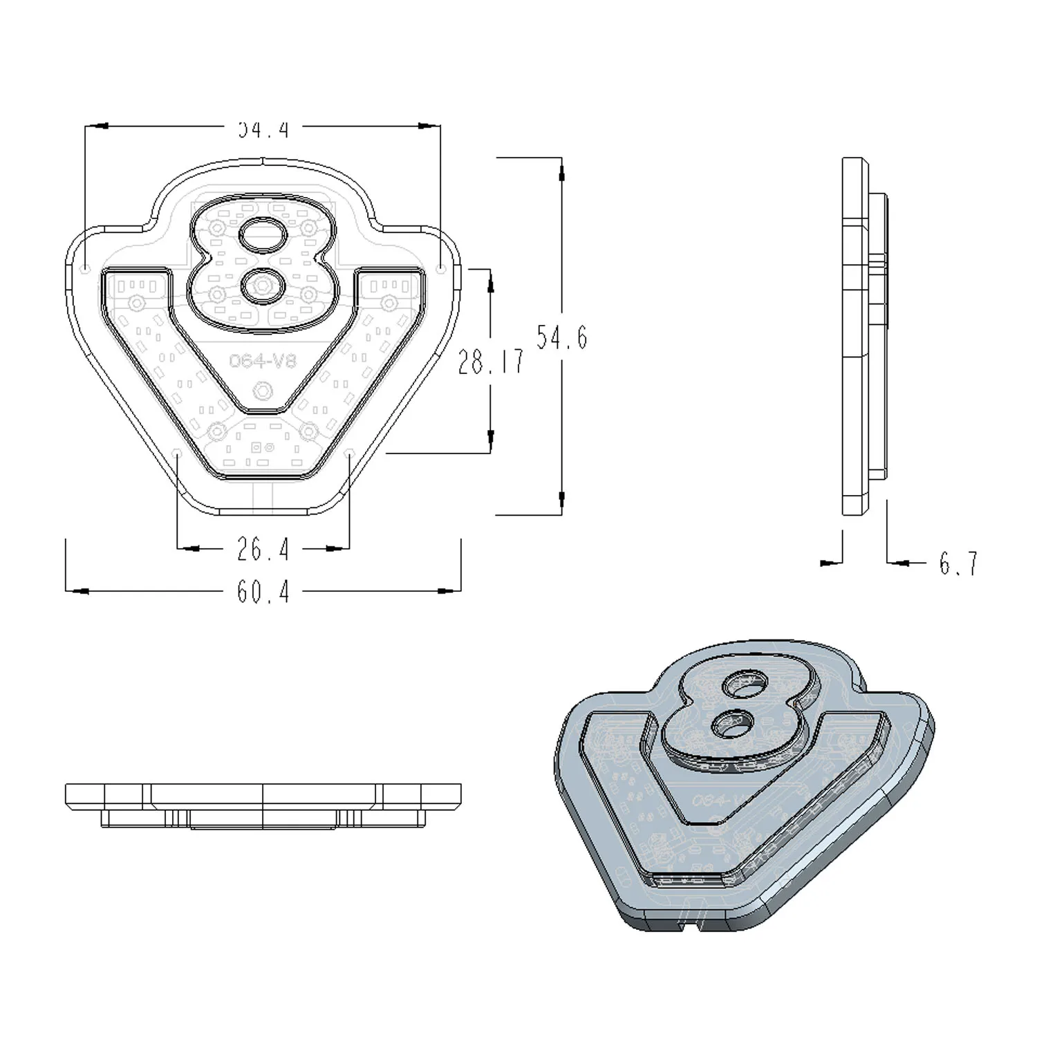 Reservecabine 5V LED-lichtbak Metaal V8 Logo Lam voor DIY Tamiya 1/14 RC Truck Hydraulische Dumper 56371 R620 R470 770S Vrachtwagen Auto