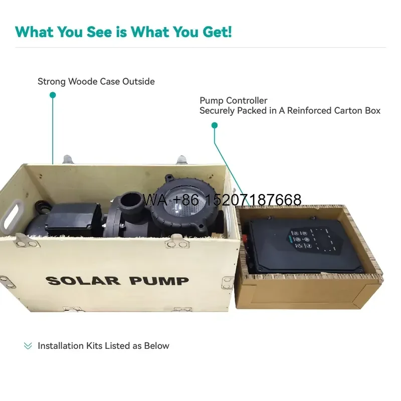 Wmwmnu for VEICHI Hybrid AC DC Powered Kit Self Priming Filter Above Ground Solar Water Pump for Swimming Pool