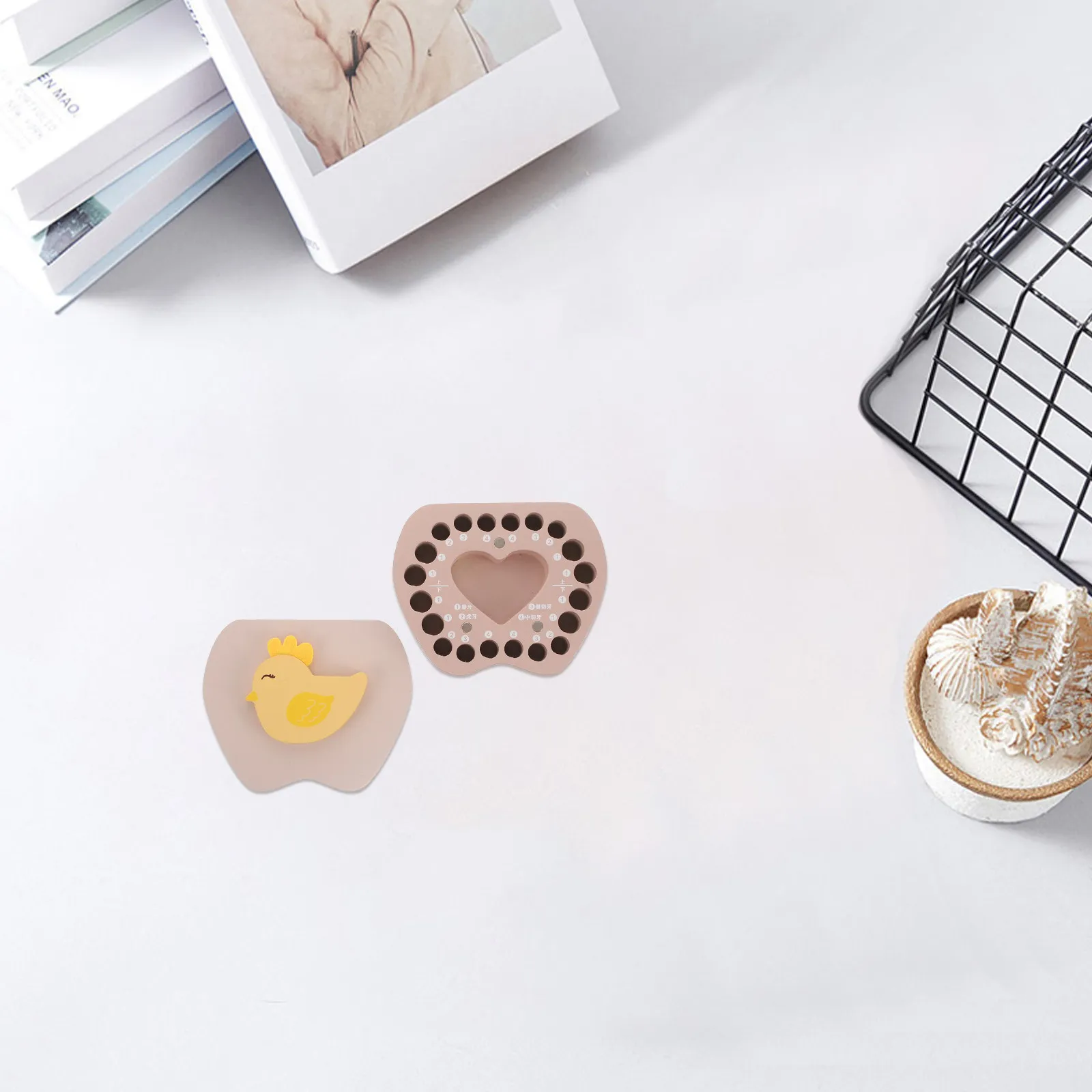 Wooden Baby Tooth Storage Box Portable Memory Organizer Keepsake Box for Umbilical Cord First Hair Boys Girls Tooth Case