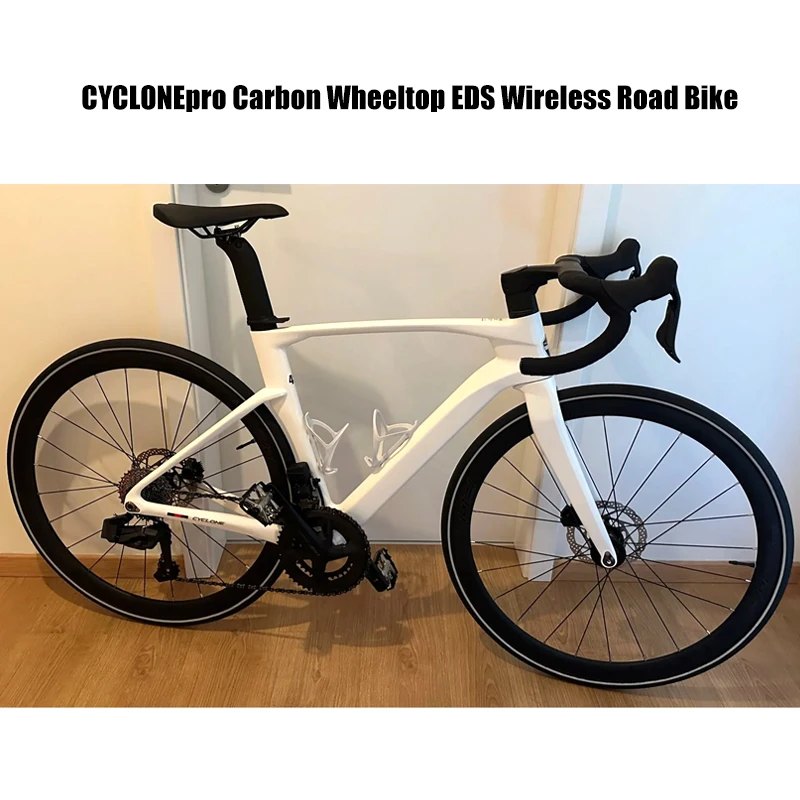 

Twitter Cyclone 700*28C Carbon Road Bike Racing Integrated Handlebar Disc Brake Bike With Wireless Wheeltop EDS 24S Groupsets