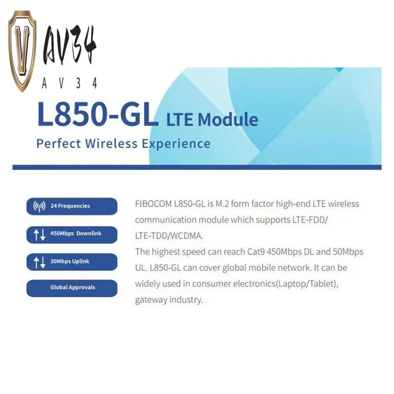 

AV34-Fibocom For HP 830 840 735 745 1040 4G Module L850-GL LT4210 XMM7360 Multifunction Convenience Module