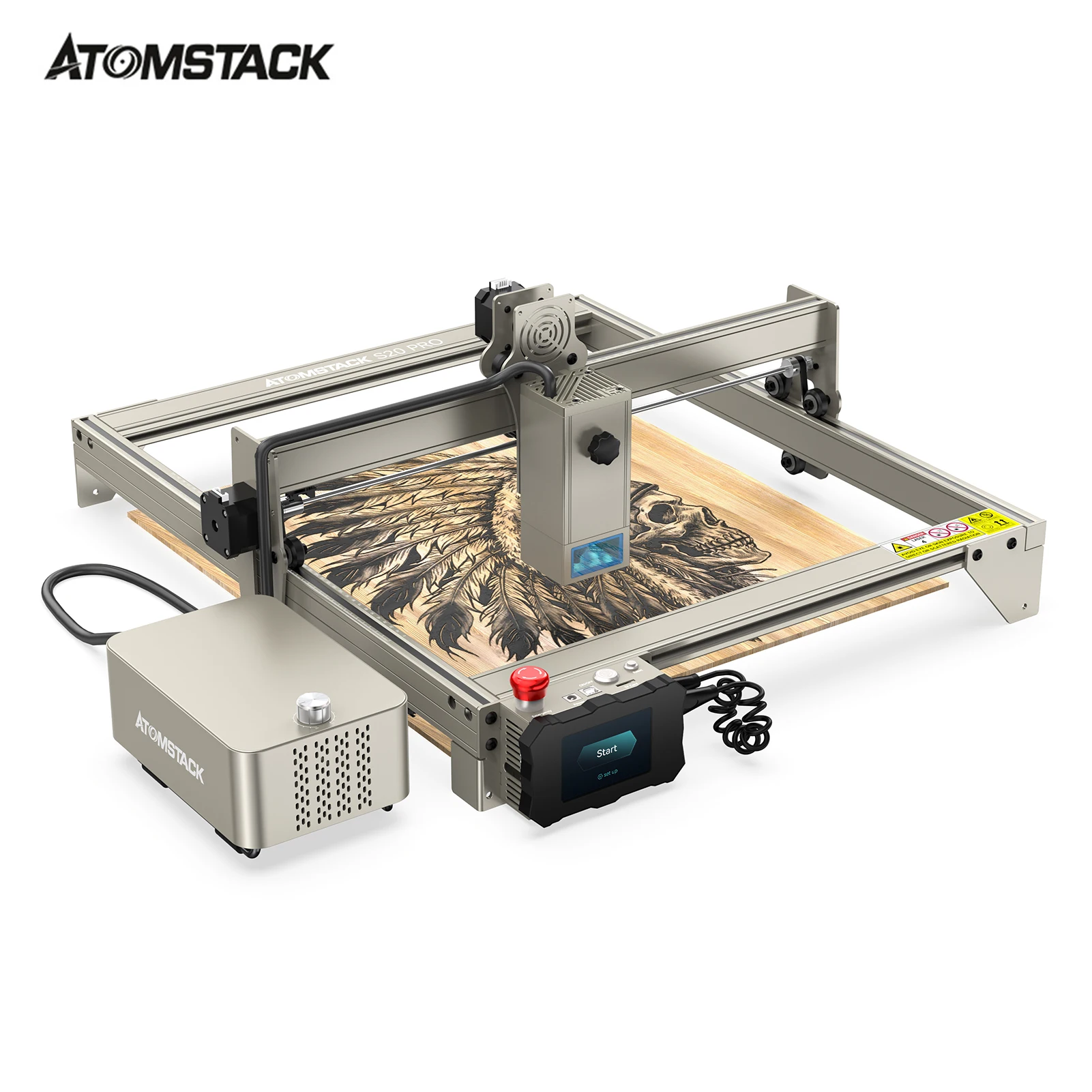 ATOMSTACK S20 Pro Lasergravure Snijmachine 20W Laservermogen 400x400mm Gravuregebied Vaste focus Ultradunne laser