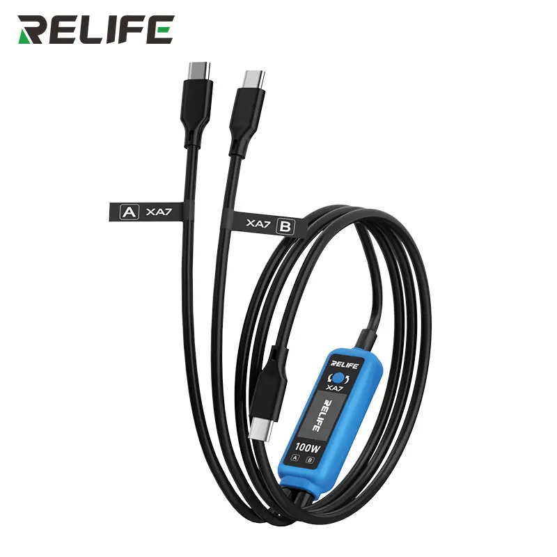 RELIFE XA7 Digital Display 1-to-2 Fast Charging Cable FOR IPHONE Android Type-c Devices PD3.0/pps Quickly Judge Device Condition