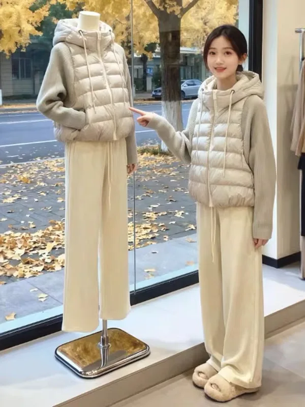 

Chic Fake Two-Piece Cotton Jaet Gentle Sle Faionable Spring Outerwear for ort Women Comfortable Korean Version Long S...