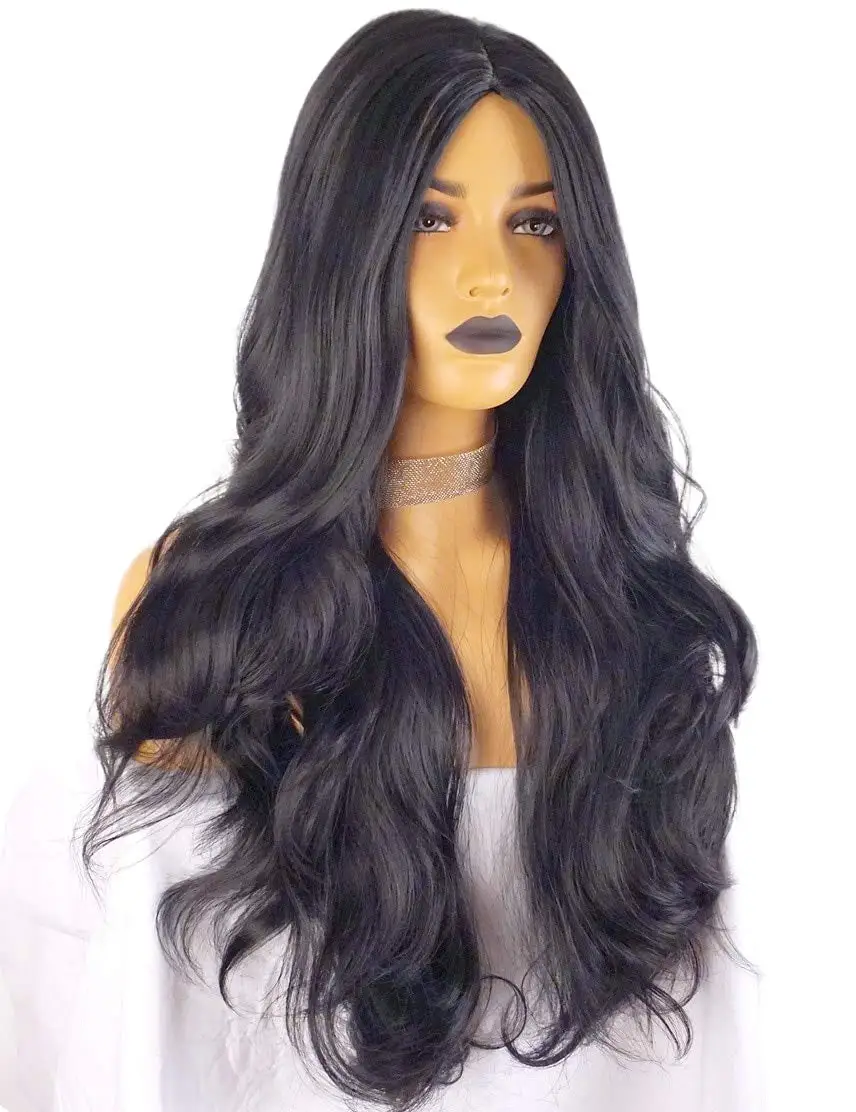 The Witch Yennefer of Vengerberg-Costume Long Noir Naturel pour Femme, Fibre Synthétique, Degré de Chaleur, Partie Latérale