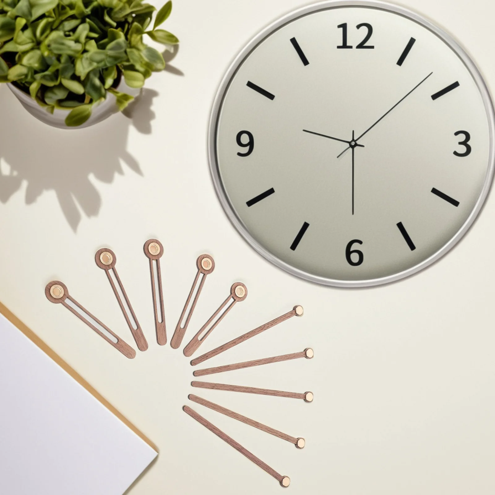 

5 set Kit Walnut Diy Repair Replacement Repair Diy Replacement Wall Accessories Decor Clock Mechanism Clock Hand Needles Parts