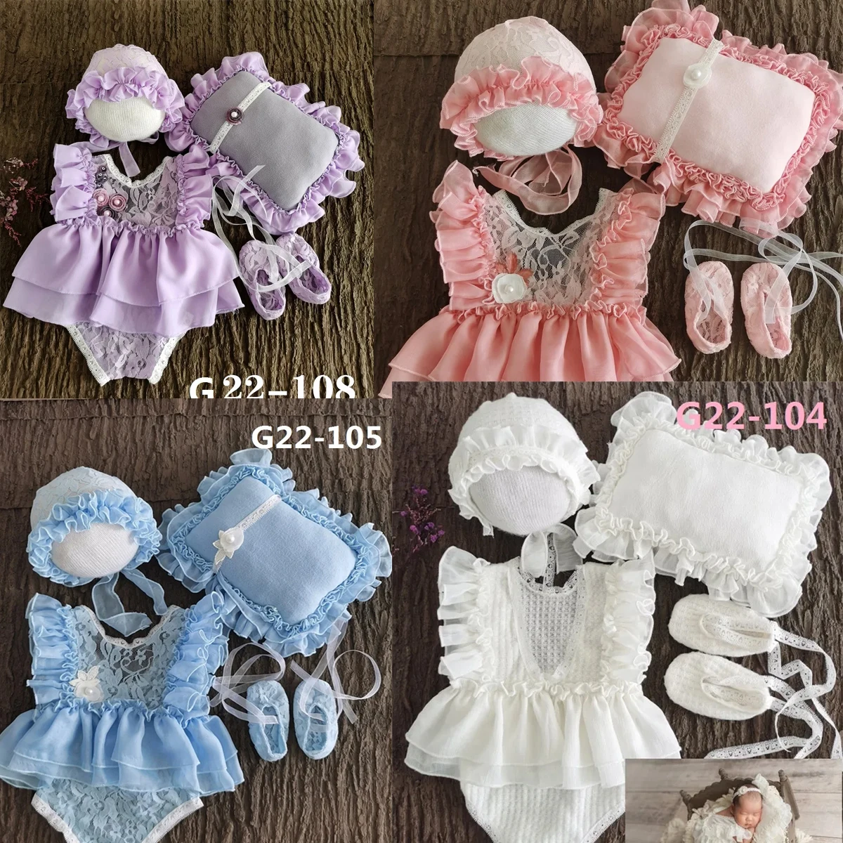 Baby Girl Photography Props Infant Cute Newborn Vest Lace Romper Bodysuit Photo Shoot Outfits Lace Romper Bodysuits Outfit