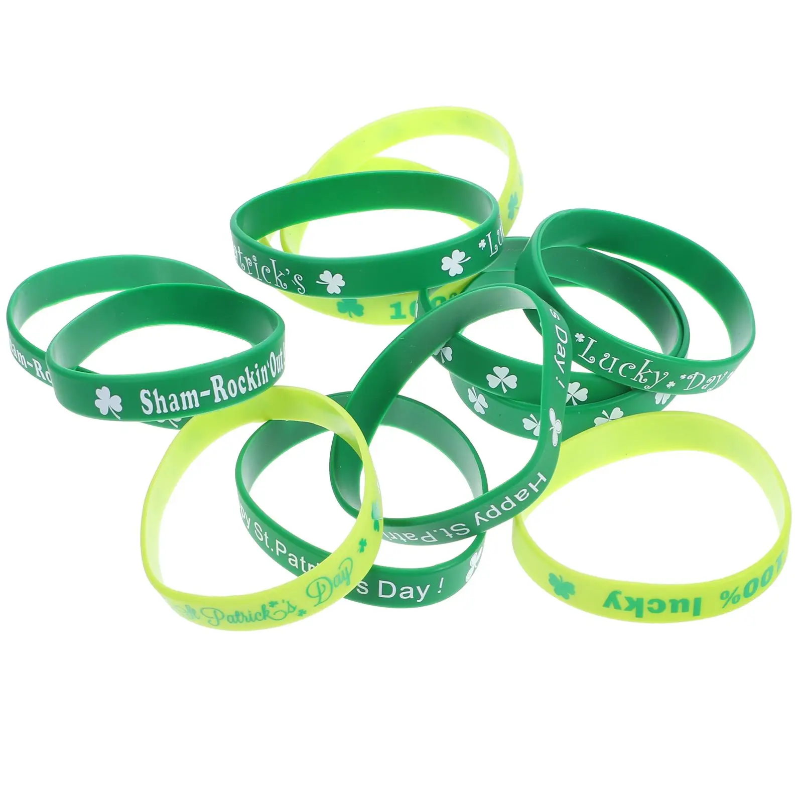 

12 Pcs Bracelet Friendship Shamrock Silicone Wristband Party Bracelets Bulk Patricks Day Silica Gel Baby