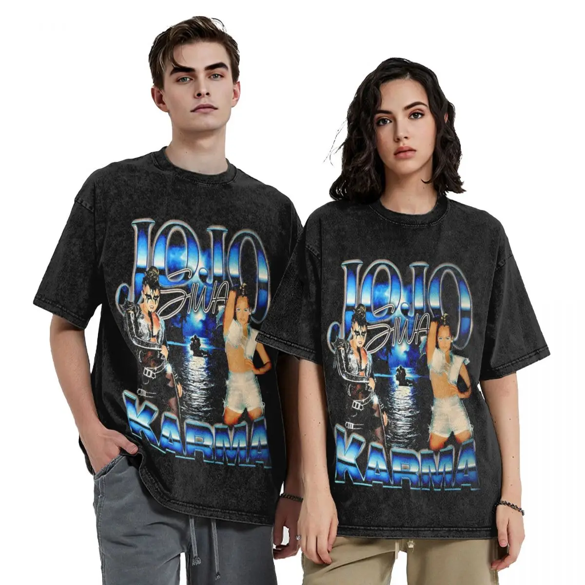 2024 New Design Vintage JoJo Siwa Bootleg Shirts Accessories Men Women Singer Karma Album Washed Tee Shirt Oversize T-shirts