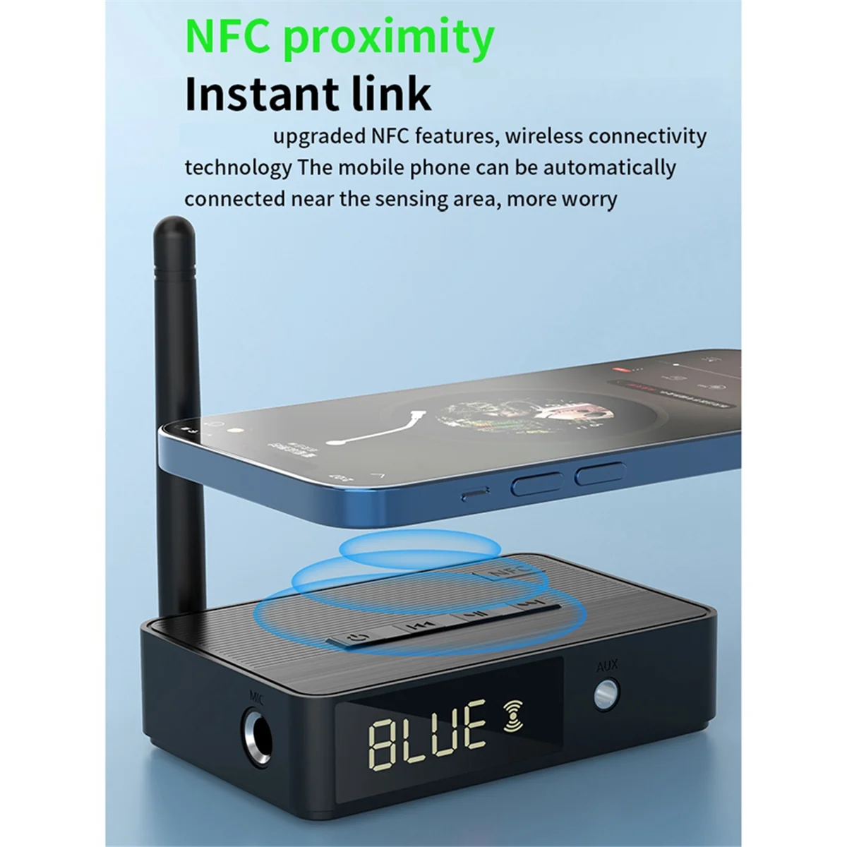 ADEGBO-Adaptor Serat Optik Koaksial Adaptor Pemancar Penerimaan Bluetooth 5.3 yang Ditingkatkan