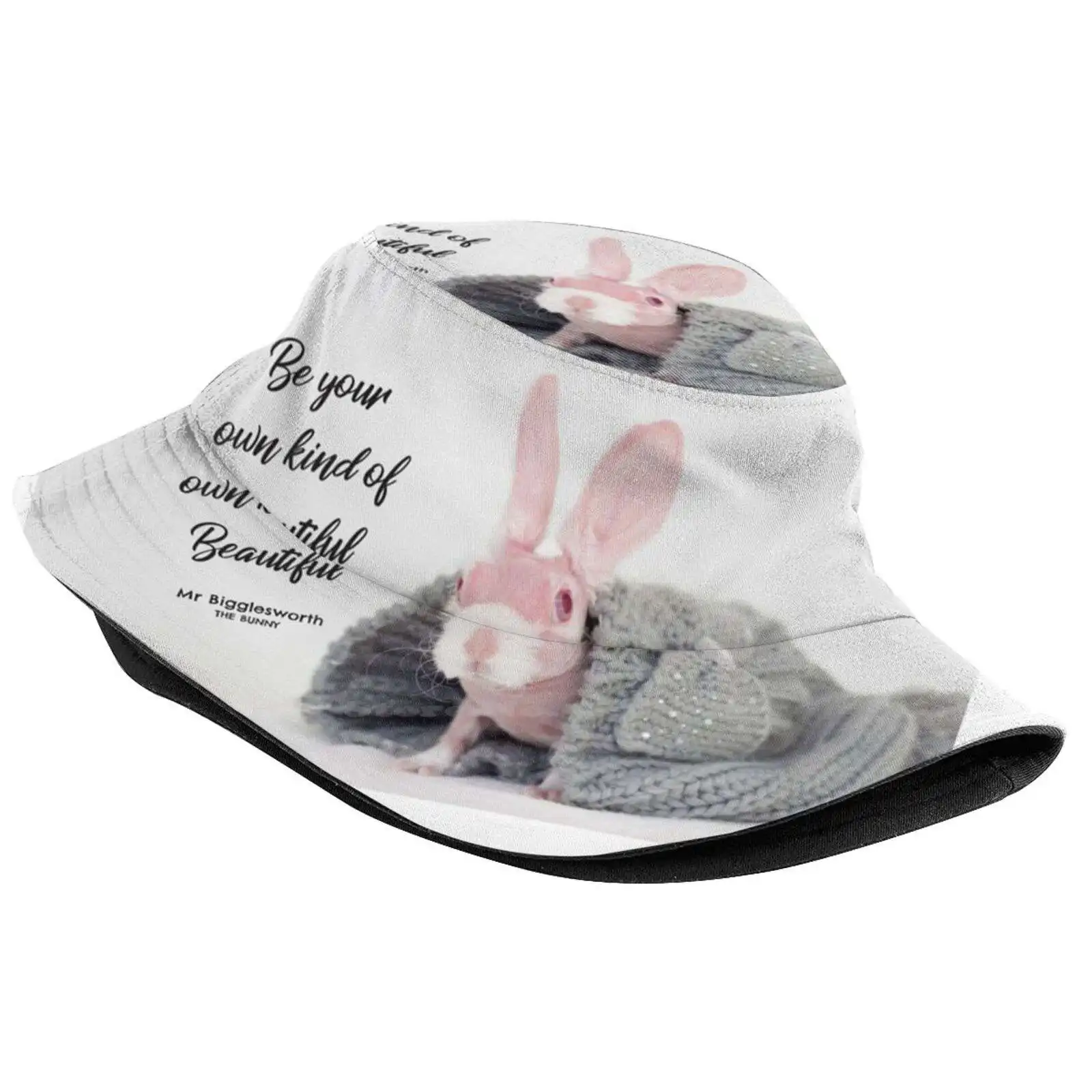 Mr Bigglesworth The Bald Rabbit - Be Your Own Kind Of Beautiful Uv Protection Foldable Bucket Hats Women Men Mr Bigglesworth The