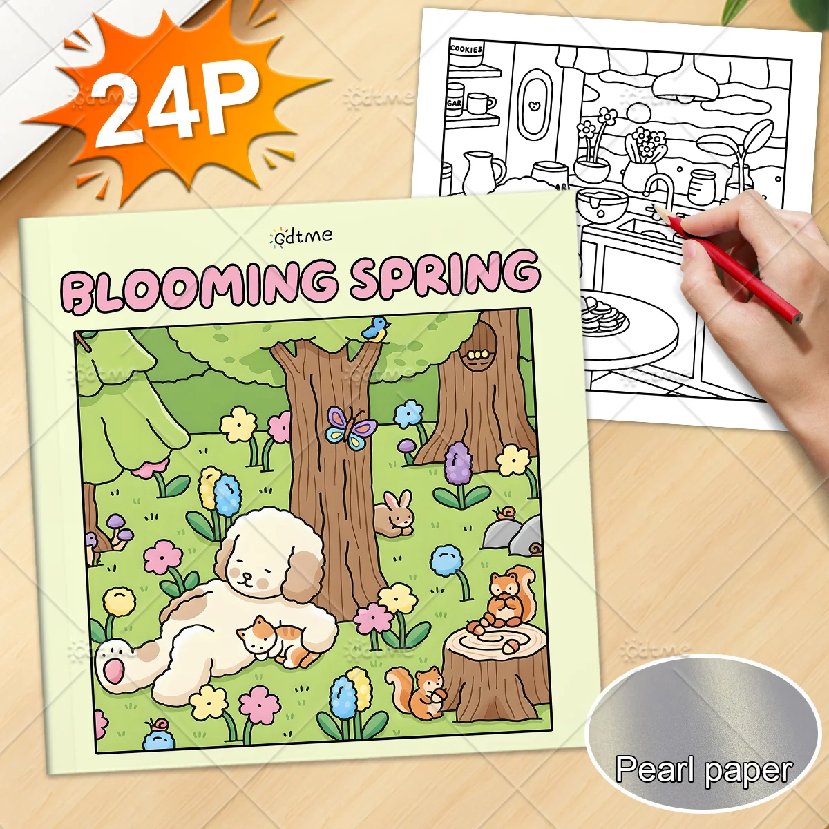 BLOOMING SPRING Coloring Book for Adults Featuring Cute Cozy Daily Activities for Relaxation (Cozy Spaces Coloring)
