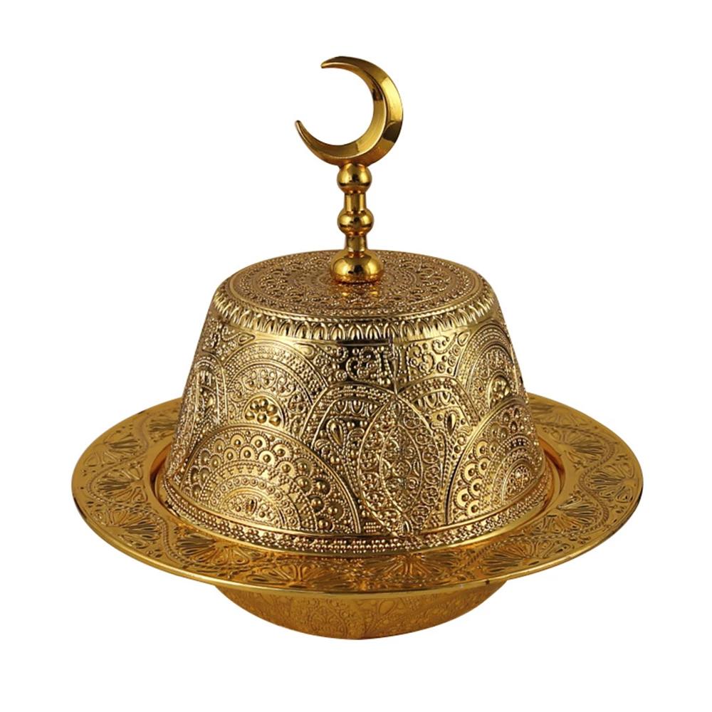 

Middle East Arab Dim sum bowl, Golden Peacock Pattern Candy Plate, Dining table Snack Plate Pastry bowl, Dried Fruit Storage Box