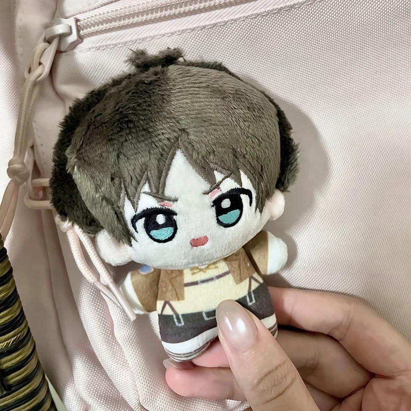 10cm Attack on Titan Plush Toy Kawaii Levi Eren Mikasa Hange Survey Corps Stuffed Doll Soft Anime Plushie Fans Gift Home Decor