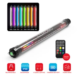 LUXCEO P7RGB Waterproof Video Light Stick 10400mAh 8W 1000LM RA95+ Led Photography Light Tube for Film Photo Underwater Shooting