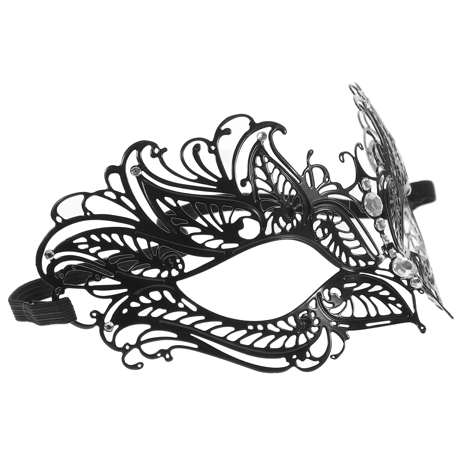

Half Face Eye Mask Masquerade Women Metal Masks Halloween Party Metal Mask Costume Adjustable Size Suitable All Ages