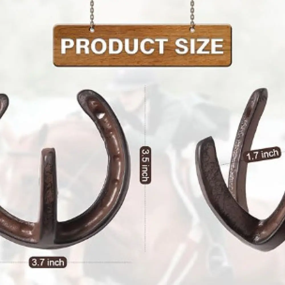 Decorative Cast Iron Horseshoe Wall Hook Retro Industrial Hanger Storage Rack For Home Entryway Door Furniture Craft