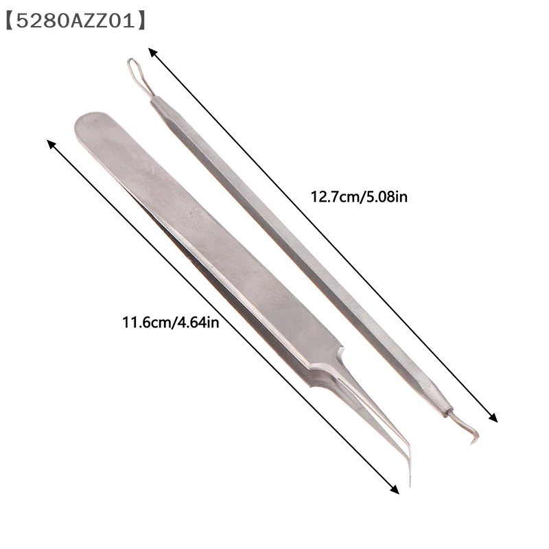 블랙헤드 리무버 코메돈 여드름 스틱 여드름 추출기, 얼굴 검은 점 트위저 뷰티 페이셜 스킨 케어 도구, 2 개/세트
