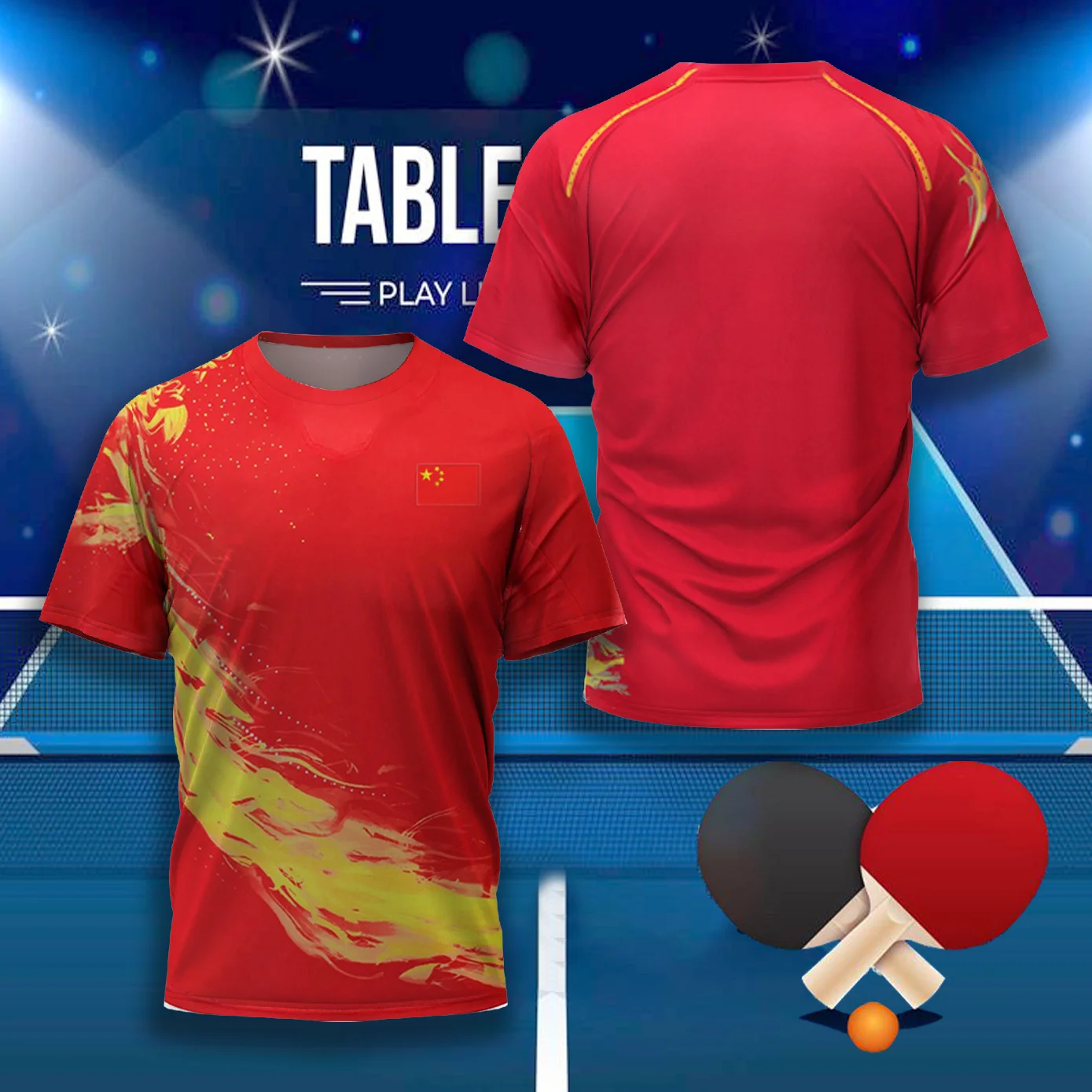 CHINA Dragon Table Tennis Graphic T Shirt for Men Clothing Fashion Badminton Sports T-shirt Ping Pong Jersey Gym Fitness Shirts