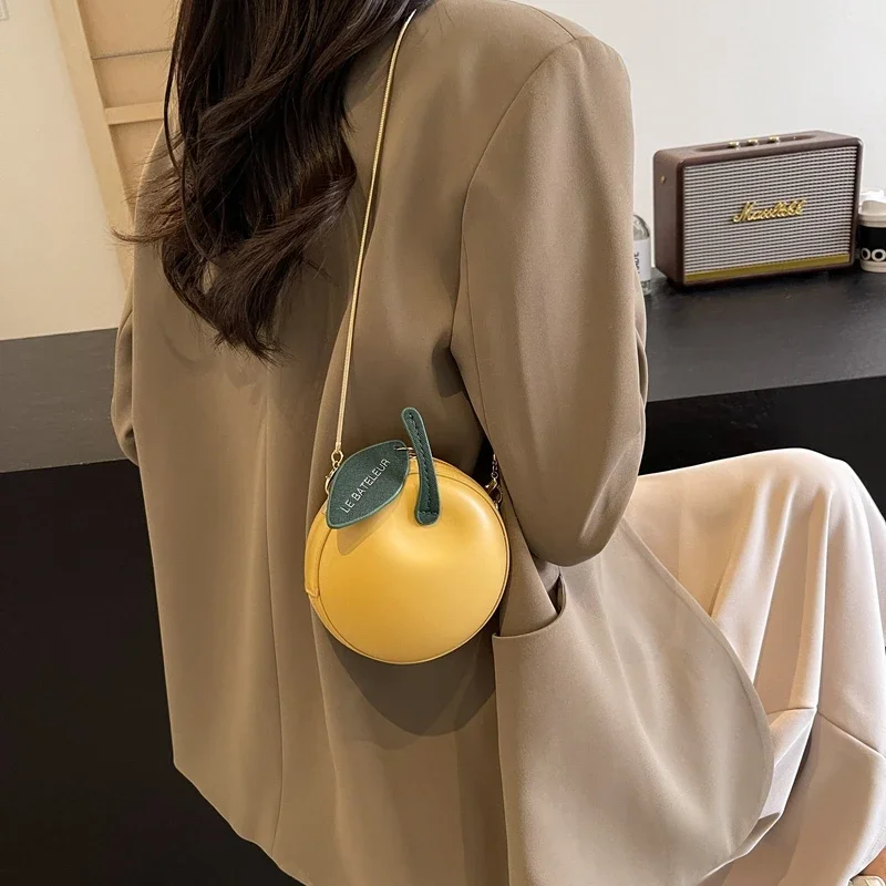 Mini Apple Christmas Bag Good-looking Solid Color PU Chain Shoulder Strap Versatile Fashion Single Shoulder Crossbody Bag