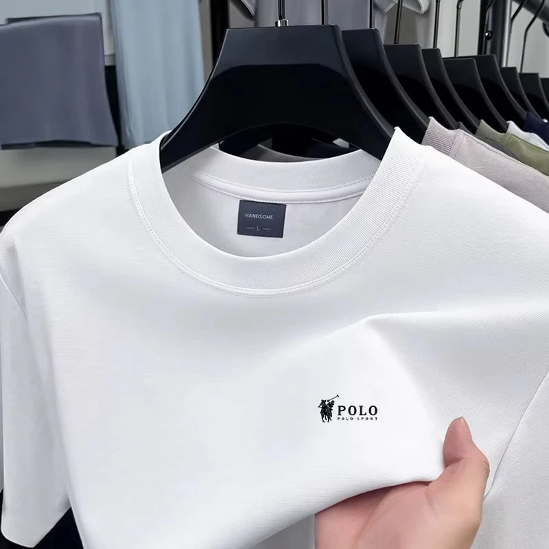 Classic Summer Men's Pure Cotton Crew Neck T-Shirt, Simple Casual Short Sleeve, Heavyweight Breathable Versatile Top