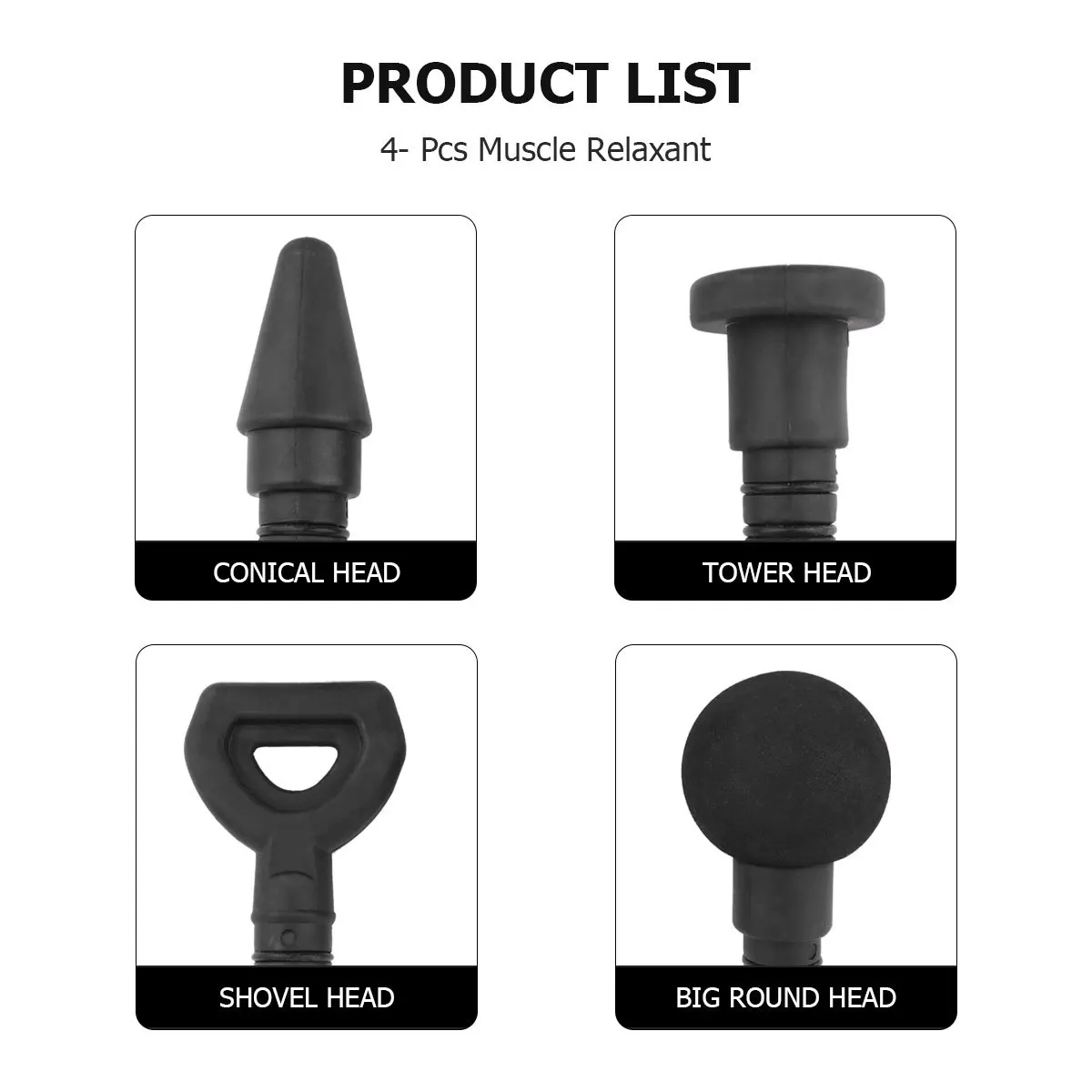 4 pezzi di ricambio per testa a sfera per massaggio a percussione, massaggiatore, terapia di rilassamento muscolare, strumento di sollievo del punto di attivazione, percussioni