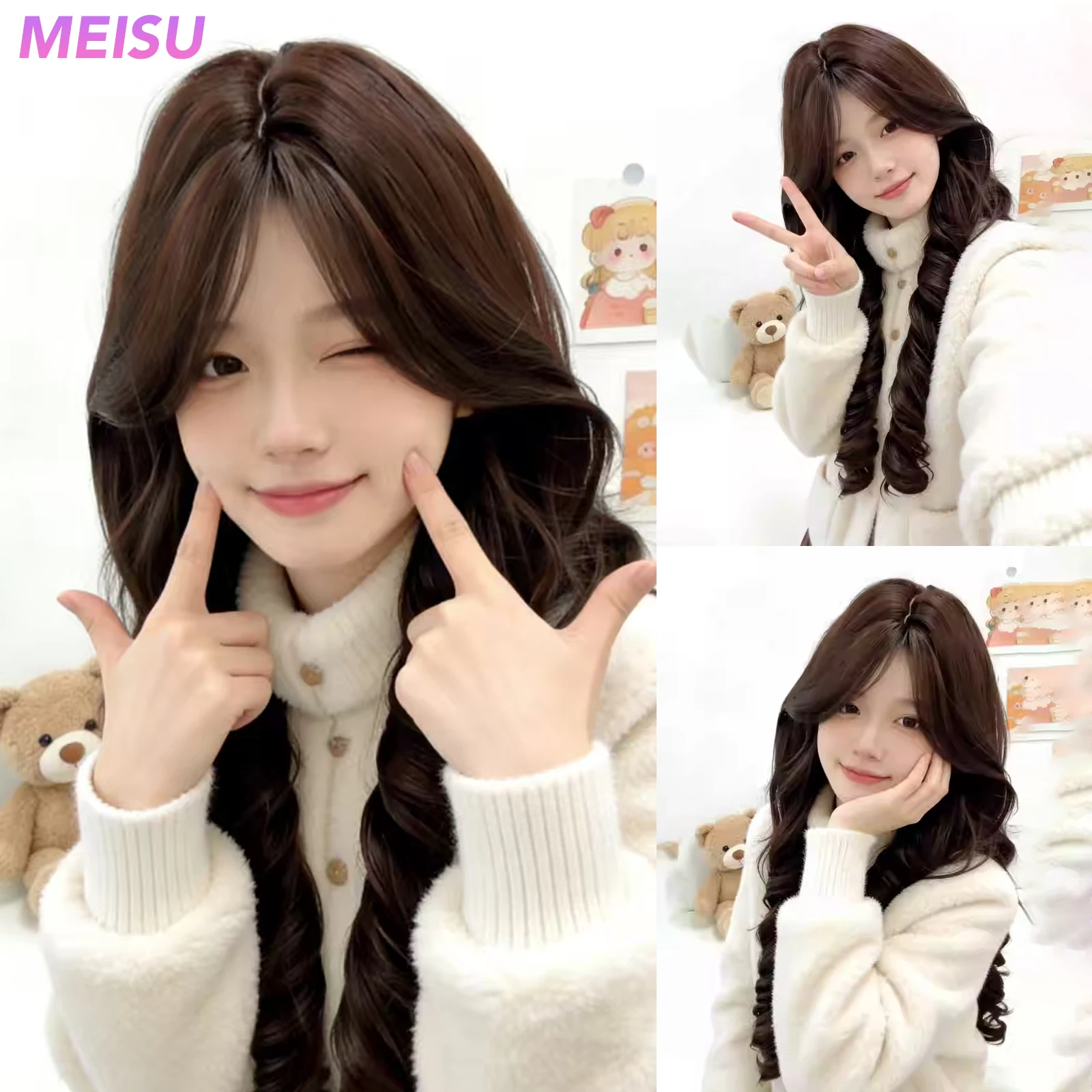 MEISU 30 بوصة لوليتا 2 ذيل حصان شعر مستعار بني الألياف الاصطناعية الطبقات الشعر مقاومة للحرارة الطبيعية السلس Selfie حفلة تأثيري النساء #1