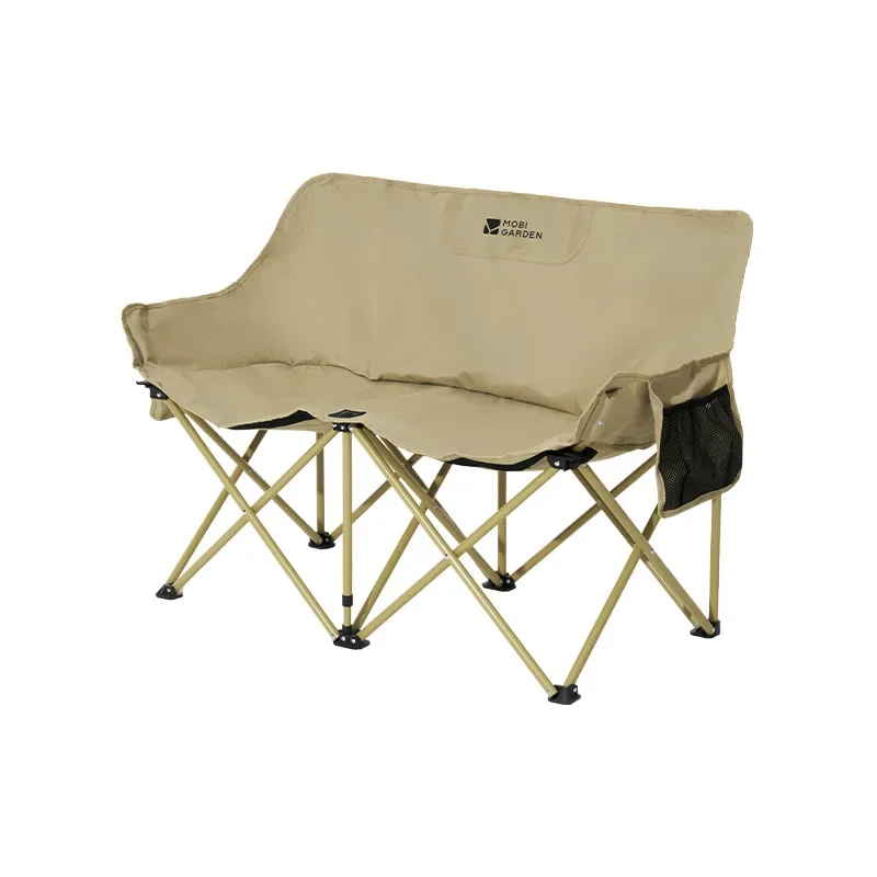 Outdoor Portable Folding Double Chair Camping Portable Double Chair with Storage Bag Folding Garden  Beach Chair