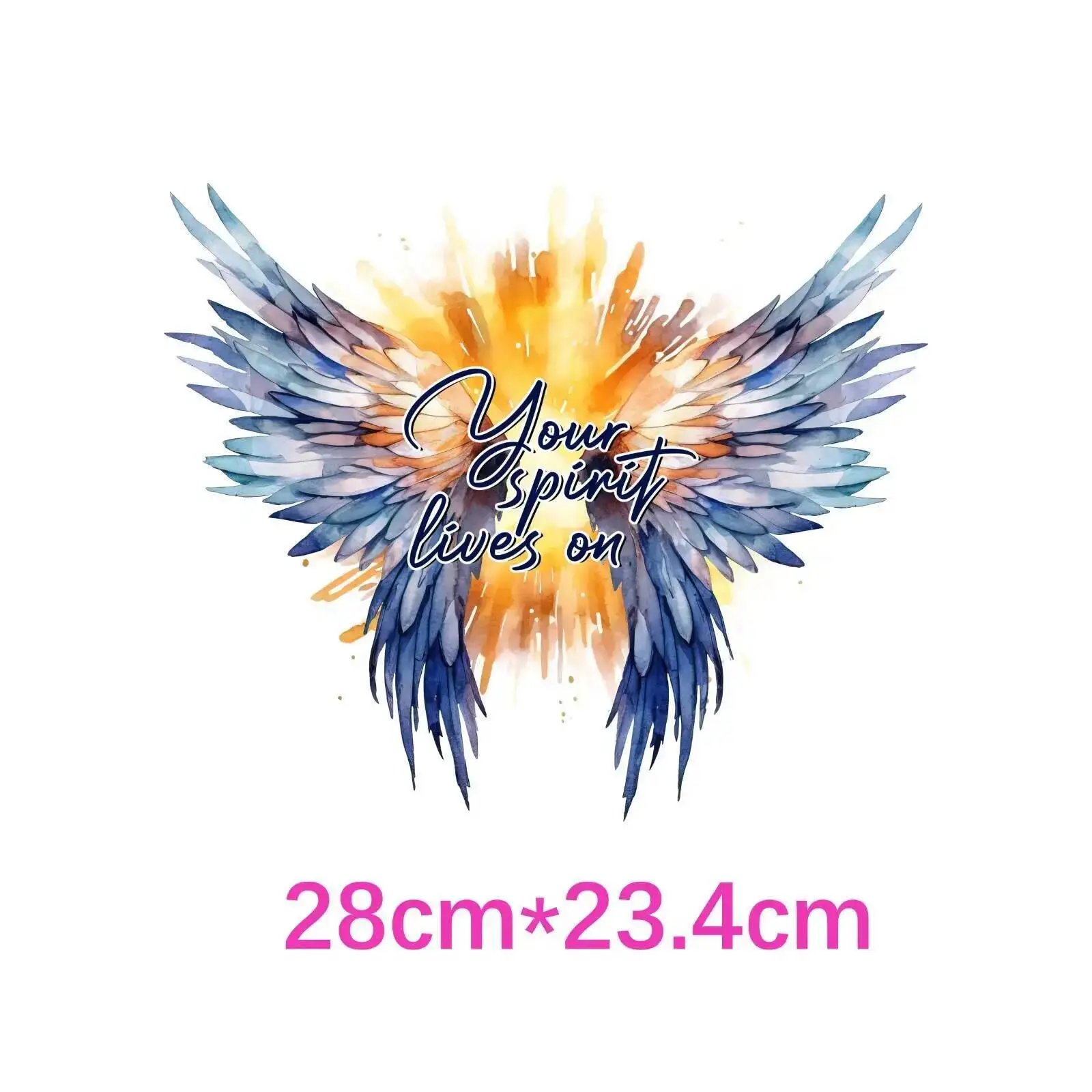 28cm Cross Angel Wings Dragonfly Iron On Heat Transfer Sticker For Clothes Pinted Vinyl Thermal Appliques Washable T-Shirt Decal