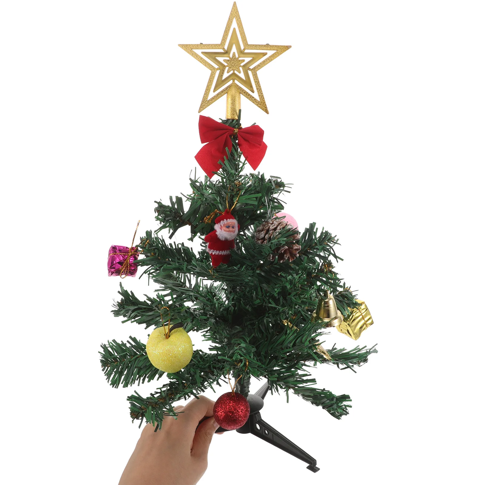 

2Sets Mini Christmas Trees Artificial Pine Trees DIY Desktop Tabletop Holiday Decorations Small Xmas Tree Ornaments