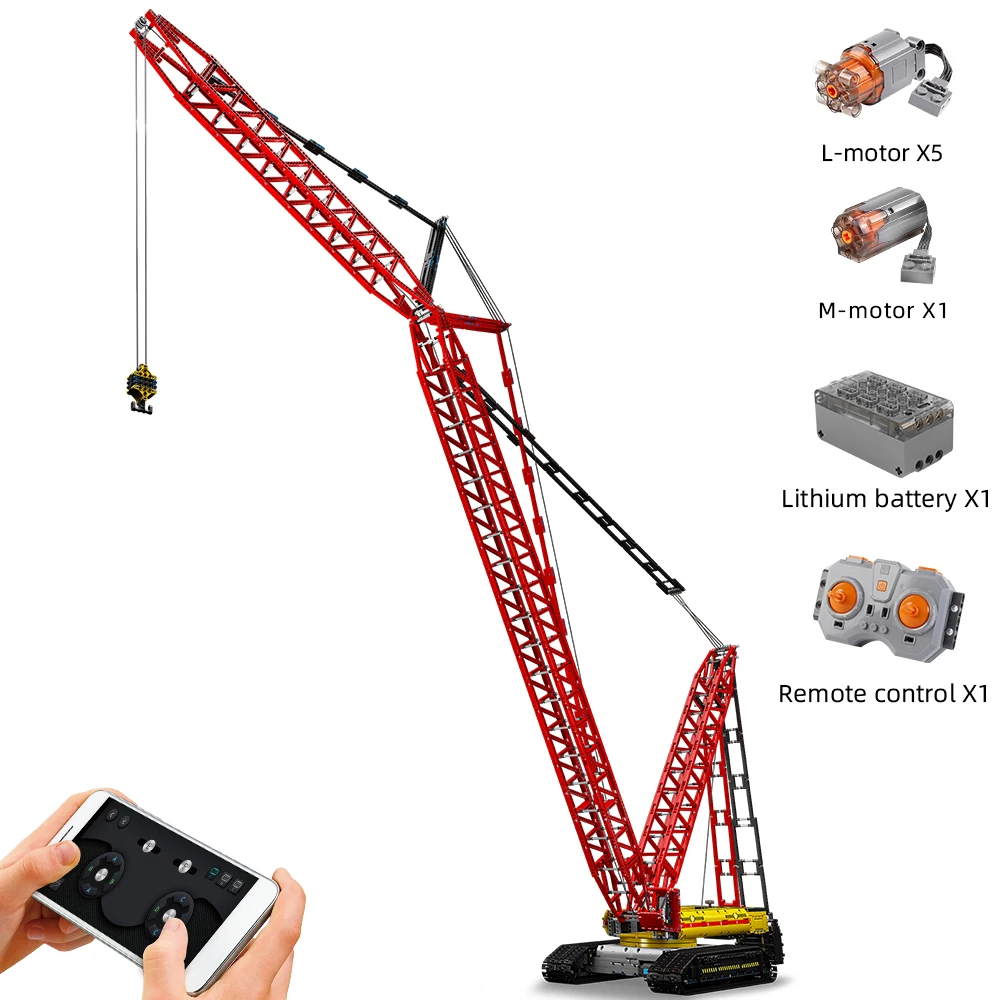 Mould King 17015 Technische Auto Speelgoed De APP&RC Gemotoriseerde Rupskraan Liebherr LR13000 Bouwblok Steentjes Kinderen Kerstcadeau - afbeelding 2