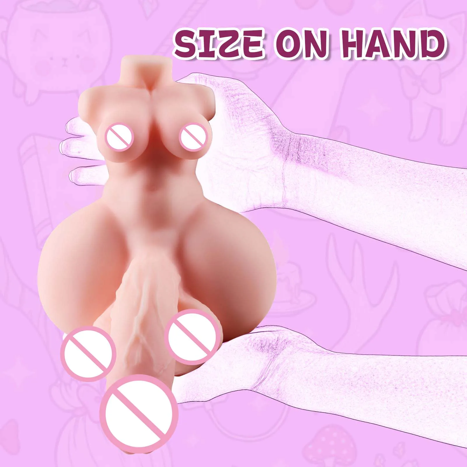 Sex Toys for Men Male Masturbator 2.1lb Male Sex Doll with Flexible Dildo Realistic Huge Cock