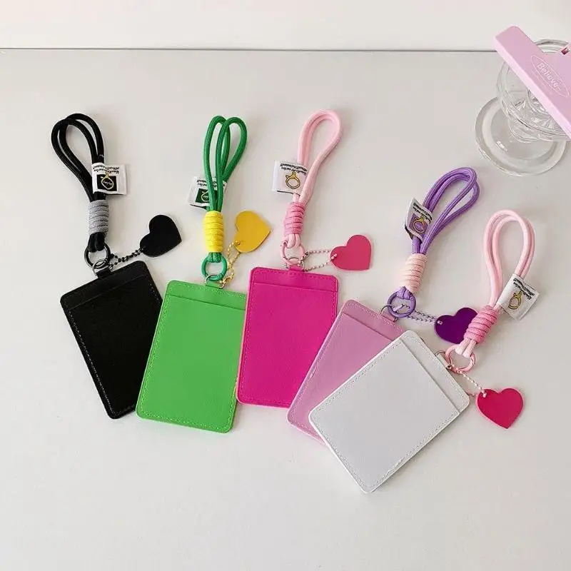 Secure PU Card Holder for IDs and Pictures Korea Style Includes Protective Cover for Casual Outings