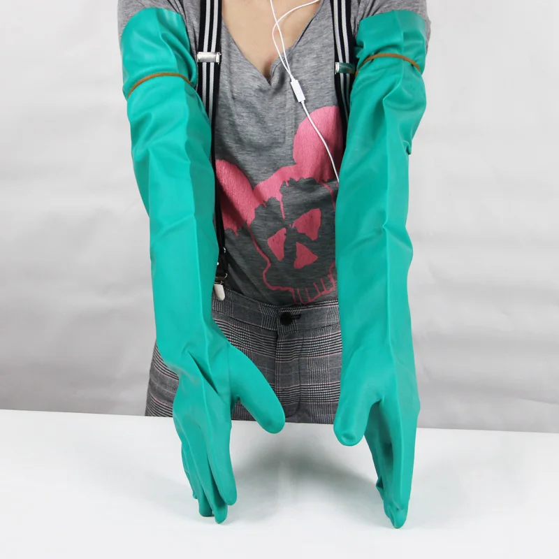 Acid and Alkali Resistant Long Rubber Gloves Cleaning Dish Washing for Household Scrubbe Repeatable Durable Nitrile Gloves