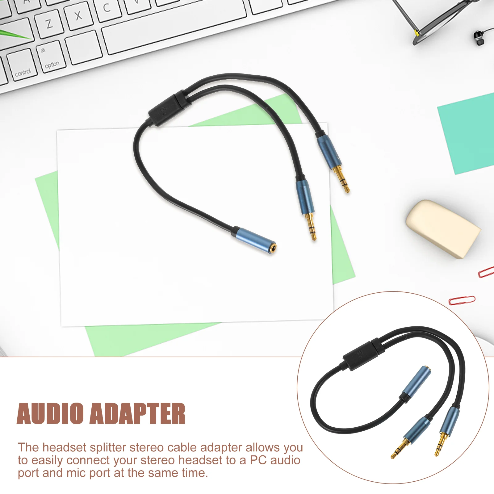 One Transfer Cable Stereo Headset Y Splitter for Microphone Earphone Audio Adapter Oxygen-free Copper Headphone Jack