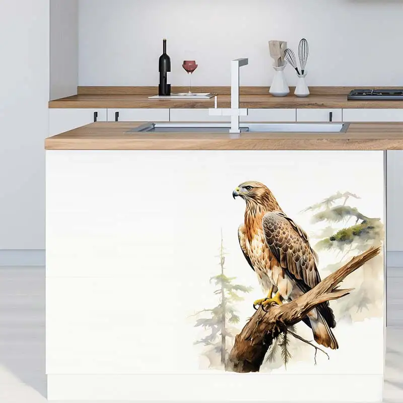 Hawk Watercolor Wall Sticker Art Mural Living Room Bedroom Cabinet Decoration Home Decor Animal Stickers S279